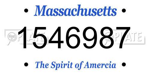 1546987 Massachusetts License Plate