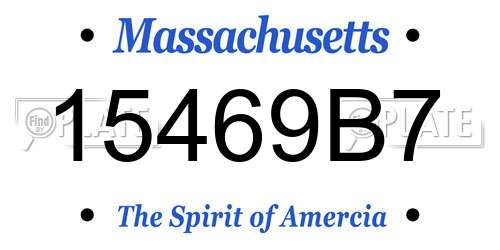 15469B7 Massachusetts License Plate