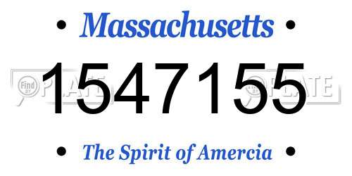 1547155 Massachusetts License Plate