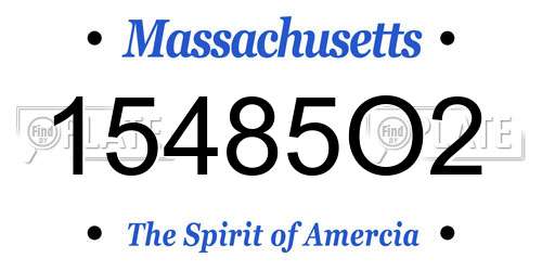 15485O2 Massachusetts License Plate