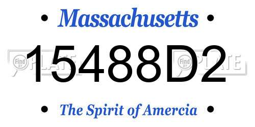 15488D2 Massachusetts License Plate