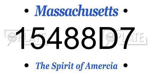 15488D7 Massachusetts License Plate