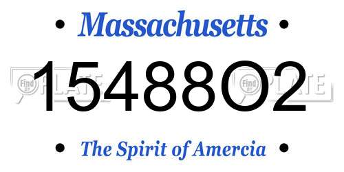 15488O2 Massachusetts License Plate