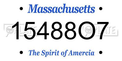 15488O7 Massachusetts License Plate