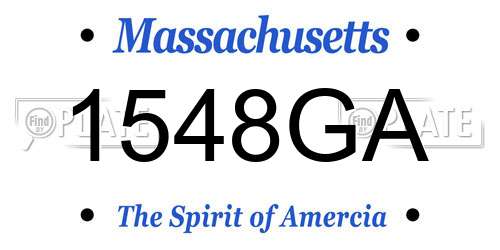 1548GA Massachusetts License Plate