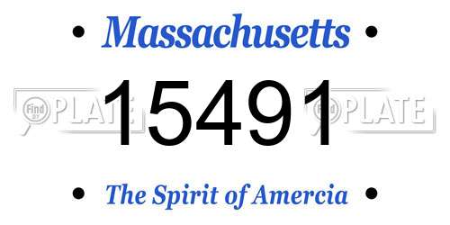 15491 Massachusetts License Plate