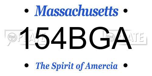 154BGA Massachusetts License Plate