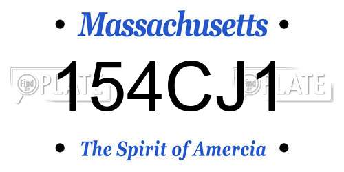 154CJ1 Massachusetts License Plate