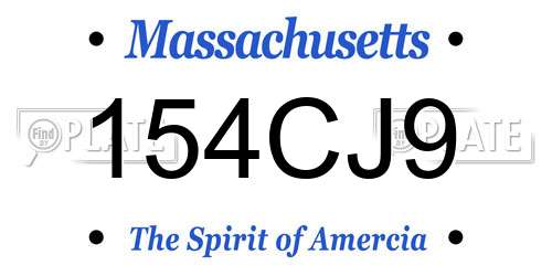 154CJ9 Massachusetts License Plate