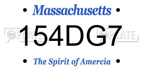 154DG7 Massachusetts License Plate