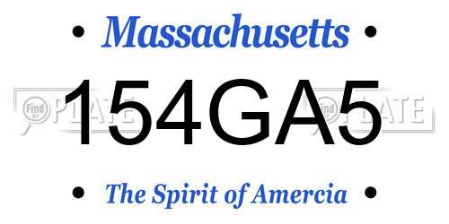154GA5 Massachusetts License Plate