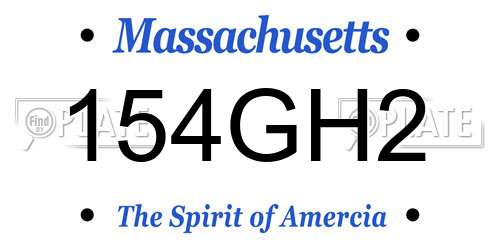 154GH2 Massachusetts License Plate