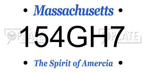 154GH7 Massachusetts License Plate