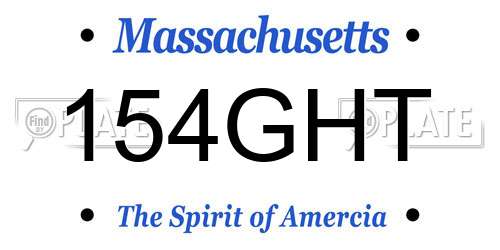 154GHT Massachusetts License Plate