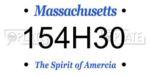 154H30 Massachusetts License Plate