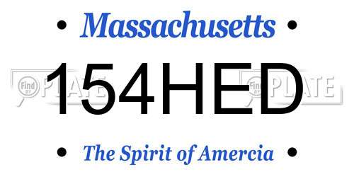 154HED Massachusetts License Plate