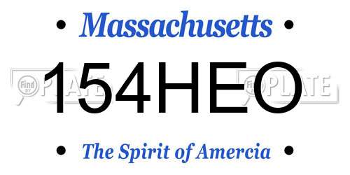 154HEO Massachusetts License Plate