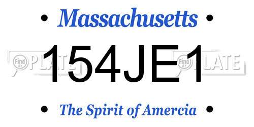 154JE1 Massachusetts License Plate
