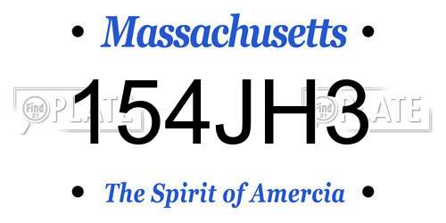 154JH3 Massachusetts License Plate