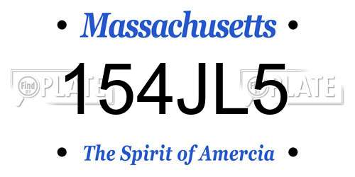 154JL5 Massachusetts License Plate