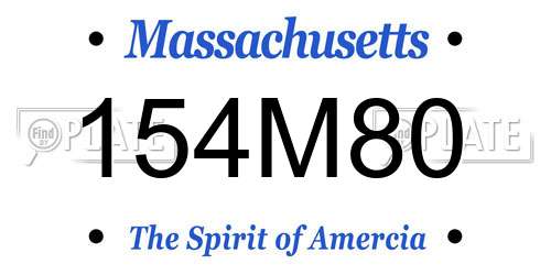 154M80 Massachusetts License Plate