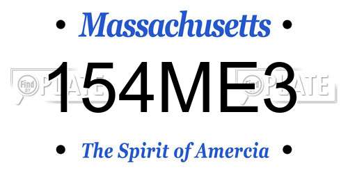 154ME3 Massachusetts License Plate