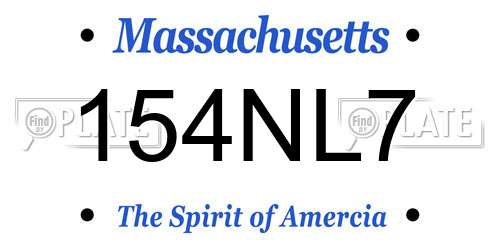 154NL7 Massachusetts License Plate
