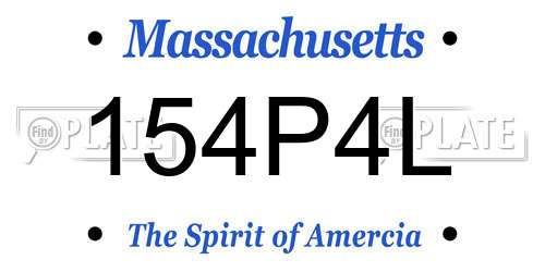 154P4L Massachusetts License Plate