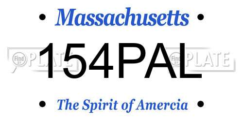 154PAL Massachusetts License Plate