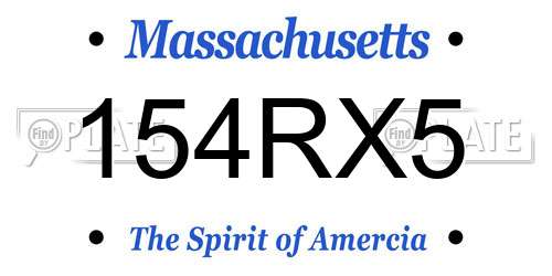 154RX5 Massachusetts License Plate