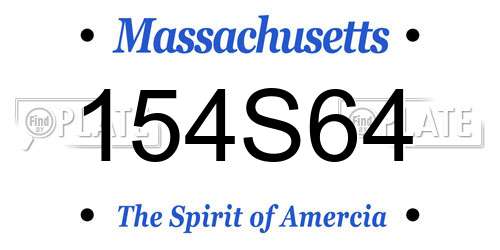 154S64 Massachusetts License Plate