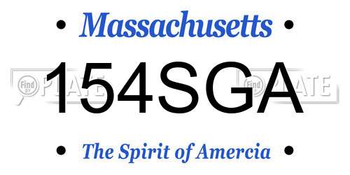 154SGA Massachusetts License Plate