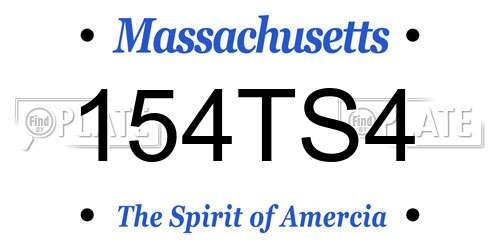 154TS4 Massachusetts License Plate