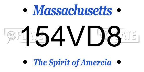 154VD8 Massachusetts License Plate
