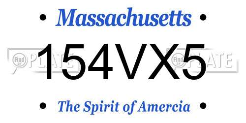 154VX5 Massachusetts License Plate