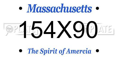 154X90 Massachusetts License Plate