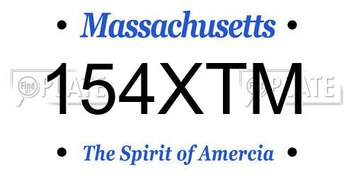 154XTM Massachusetts License Plate