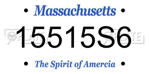 15515S6 Massachusetts License Plate