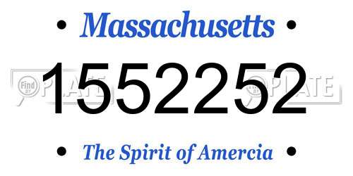 1552252 Massachusetts License Plate