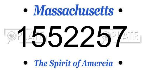 1552257 Massachusetts License Plate