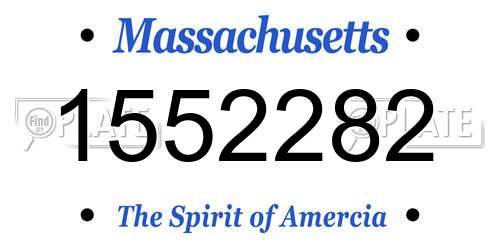 1552282 Massachusetts License Plate