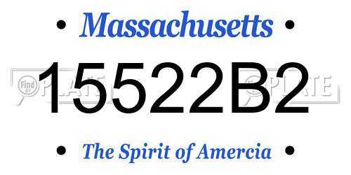 15522B2 Massachusetts License Plate