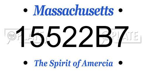 15522B7 Massachusetts License Plate