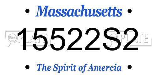 15522S2 Massachusetts License Plate