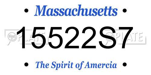 15522S7 Massachusetts License Plate