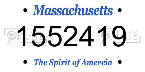 1552419 Massachusetts License Plate