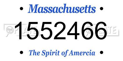 1552466 Massachusetts License Plate