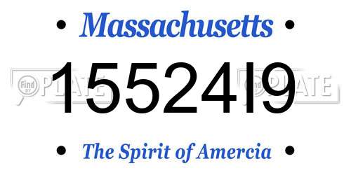 15524I9 Massachusetts License Plate