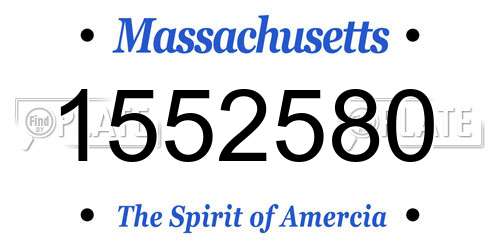 1552580 Massachusetts License Plate