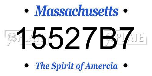 15527B7 Massachusetts License Plate